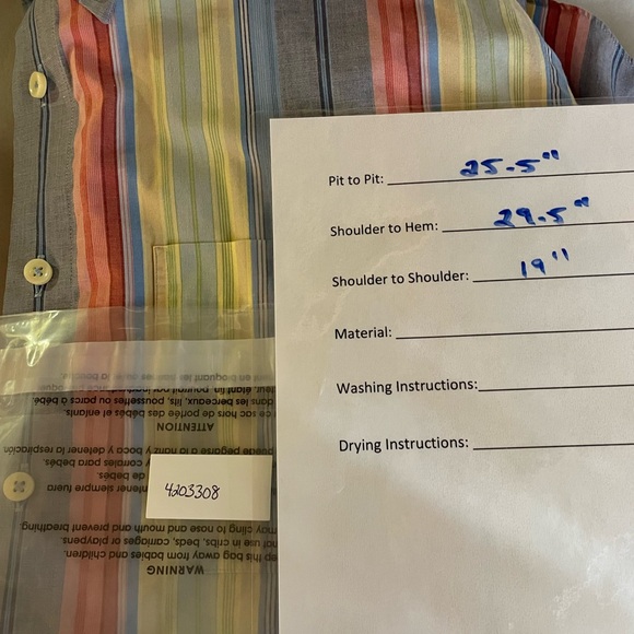 Cotton Reel Men’s Large Multicolor Stripe Long Sleeve Button Up Shirt Easter - Picture 7 of 7